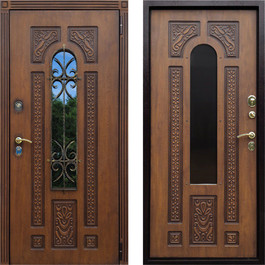 Входная дверь с ковкой и стеклом РД-2362 классика МДФ-панель по цене от 20000 рублей