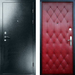 Входная дверь с отделкой из порошкового напыления и экокожи РД-2297 по цене от 9900 рублей