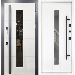 Входная дверь с зеркалом РД-2664 МДФ отделка белого цвета по цене от 33900 рублей