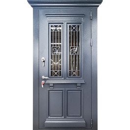 Входная дверь в частный дом со стеклом РД-2543 порошковое напыление с терморазрывом по цене от 30900 рублей