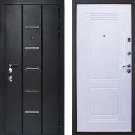 Входная металлическая дверь отделка порошок и МДФ РД-2342 графит/белый по цене от 16500 рублей