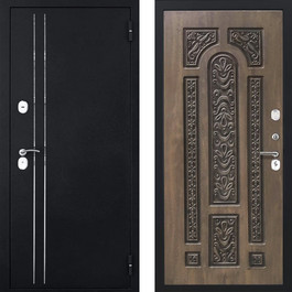 Входная металлическая дверь порошок/МДФ РД-2377 черный муар/черная патина по цене от 24900 рублей