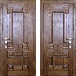 Входная металлическая дверь с отделкой из массива дуба РД-2267 по цене от 64000 рублей