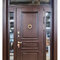 Термо дверь с фрамужной вставкой и стеклом РД-2555 цвет шоколадный орех