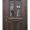 Термо дверь со стеклом и ковкой РД-2635 фигурный наличник