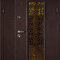 Двухстворчатая дверь со стеклом и ковкой РД-2119 антик медь