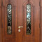 Входная дверь в парадную со стеклом и ковкой РД-2261