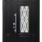 Черная дверь из массива дуба двустворчатая РД-2281 стекло и ковка