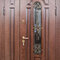 МДФ дверь с ковкой и стеклом РД-2581 двухстворчатая