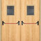 ПП дверь РД-2428 металлическая двухстворчатая глухая МДФ + двойные ручки Антипаника и 2 окна