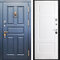 Синяя входная дверь РД-2560 кнокер со львом/отделка МДФ с терморазрывом