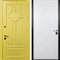Яркая дверь МДФ отделка цвет жёлтый/белый РД-2626 термо