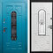 Яркая дверь в коттедж с отделкой МДФ термо РД-2536 цвет синий и белый