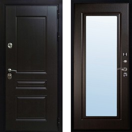 Входная дверь с зеркалом РД-2340 МДФ грецкий орех по цене от 20500 рублей